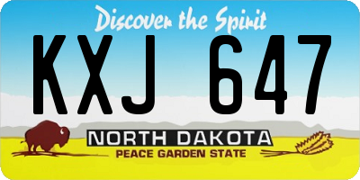 ND license plate KXJ647