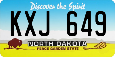 ND license plate KXJ649