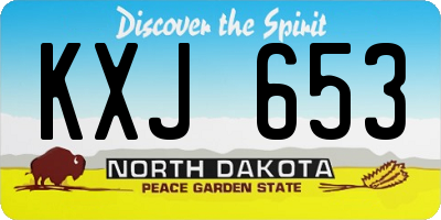 ND license plate KXJ653