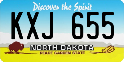 ND license plate KXJ655