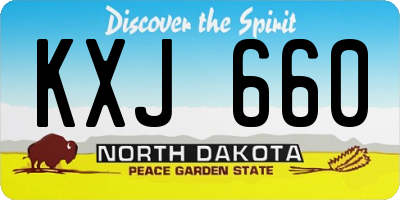 ND license plate KXJ660