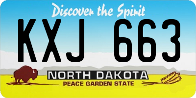ND license plate KXJ663