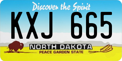 ND license plate KXJ665
