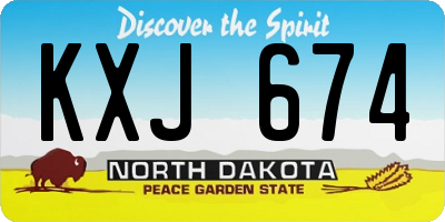 ND license plate KXJ674