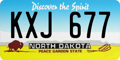 ND license plate KXJ677