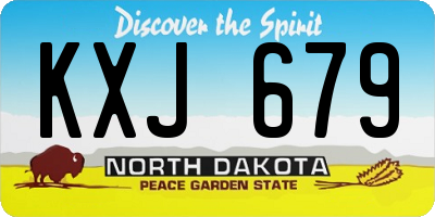 ND license plate KXJ679