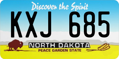 ND license plate KXJ685