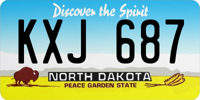 ND license plate KXJ687