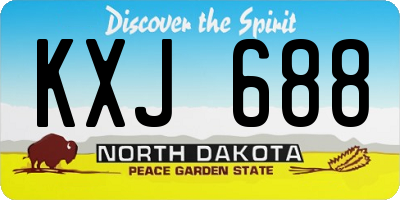 ND license plate KXJ688