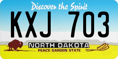 ND license plate KXJ703