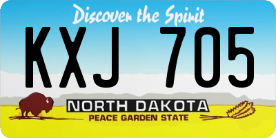 ND license plate KXJ705