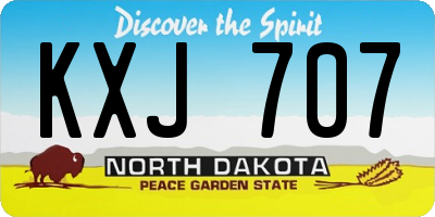 ND license plate KXJ707