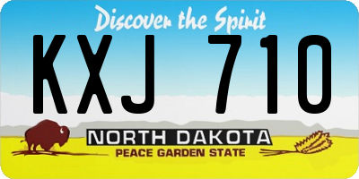 ND license plate KXJ710