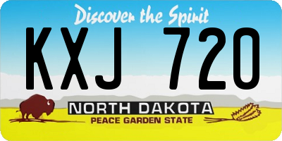 ND license plate KXJ720