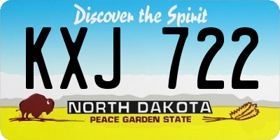 ND license plate KXJ722