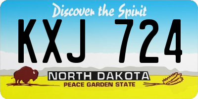 ND license plate KXJ724