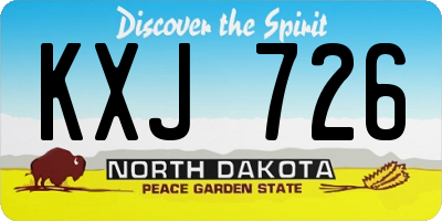 ND license plate KXJ726