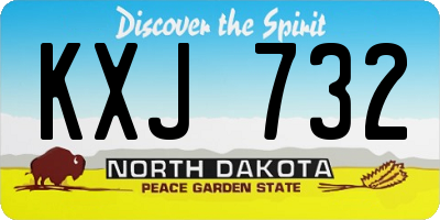 ND license plate KXJ732