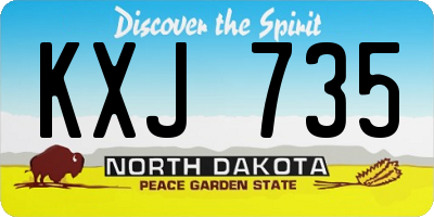 ND license plate KXJ735