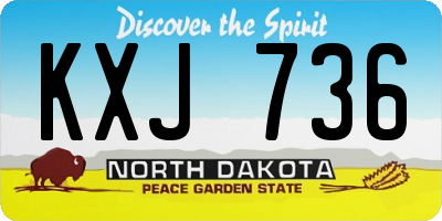 ND license plate KXJ736
