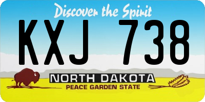 ND license plate KXJ738