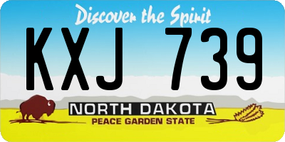 ND license plate KXJ739