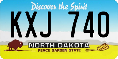 ND license plate KXJ740