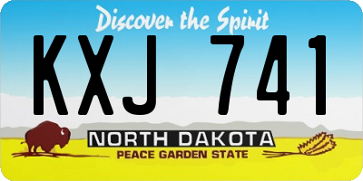 ND license plate KXJ741