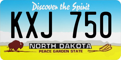 ND license plate KXJ750