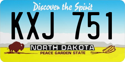 ND license plate KXJ751