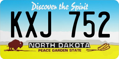 ND license plate KXJ752