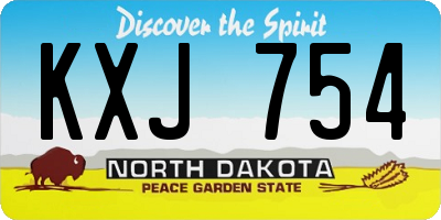 ND license plate KXJ754