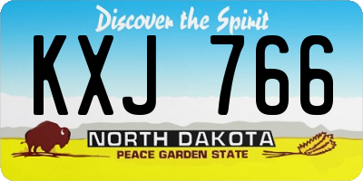 ND license plate KXJ766