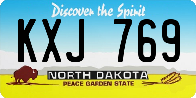 ND license plate KXJ769