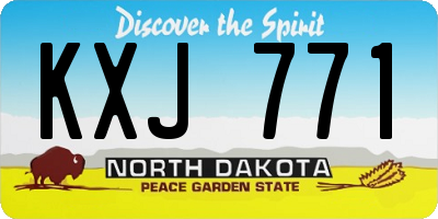 ND license plate KXJ771