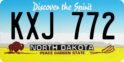 ND license plate KXJ772