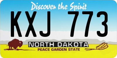 ND license plate KXJ773