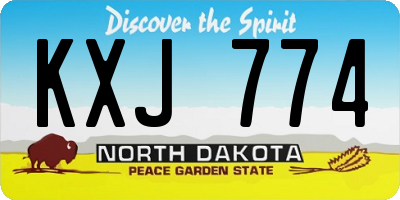 ND license plate KXJ774