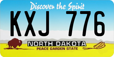 ND license plate KXJ776