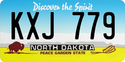 ND license plate KXJ779