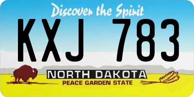 ND license plate KXJ783