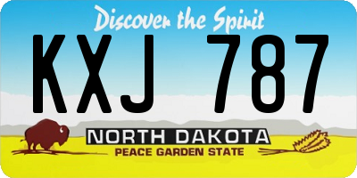ND license plate KXJ787