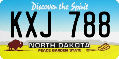 ND license plate KXJ788
