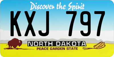 ND license plate KXJ797