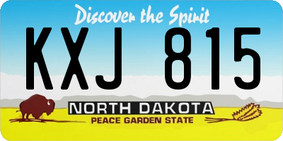 ND license plate KXJ815