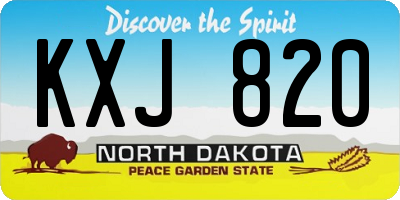 ND license plate KXJ820