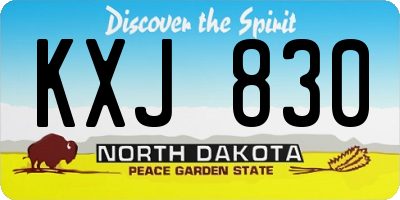 ND license plate KXJ830