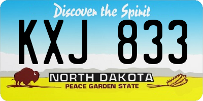 ND license plate KXJ833