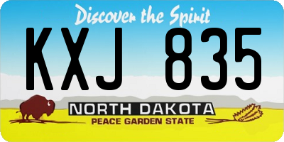 ND license plate KXJ835