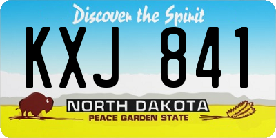 ND license plate KXJ841